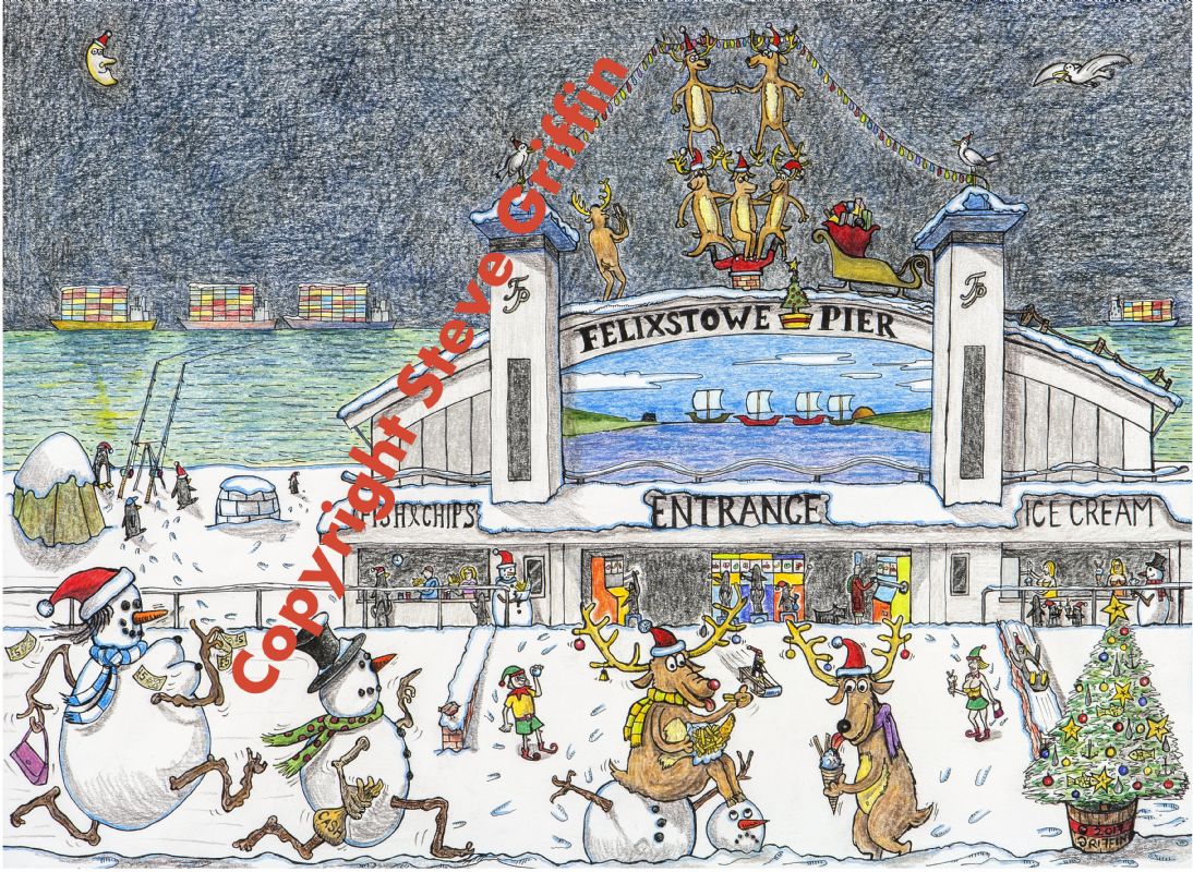 Felixstowe Pier Christmas card.